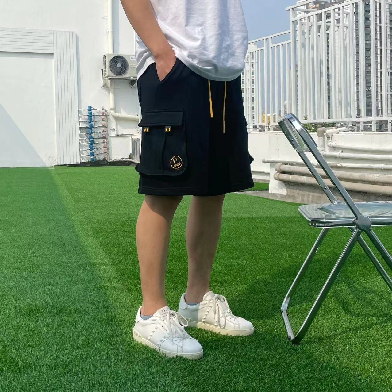 Bermuda Moletom Cargo "Black"