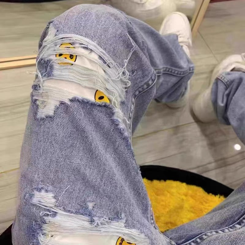Calça Drew House Jeans Claro Rasgada