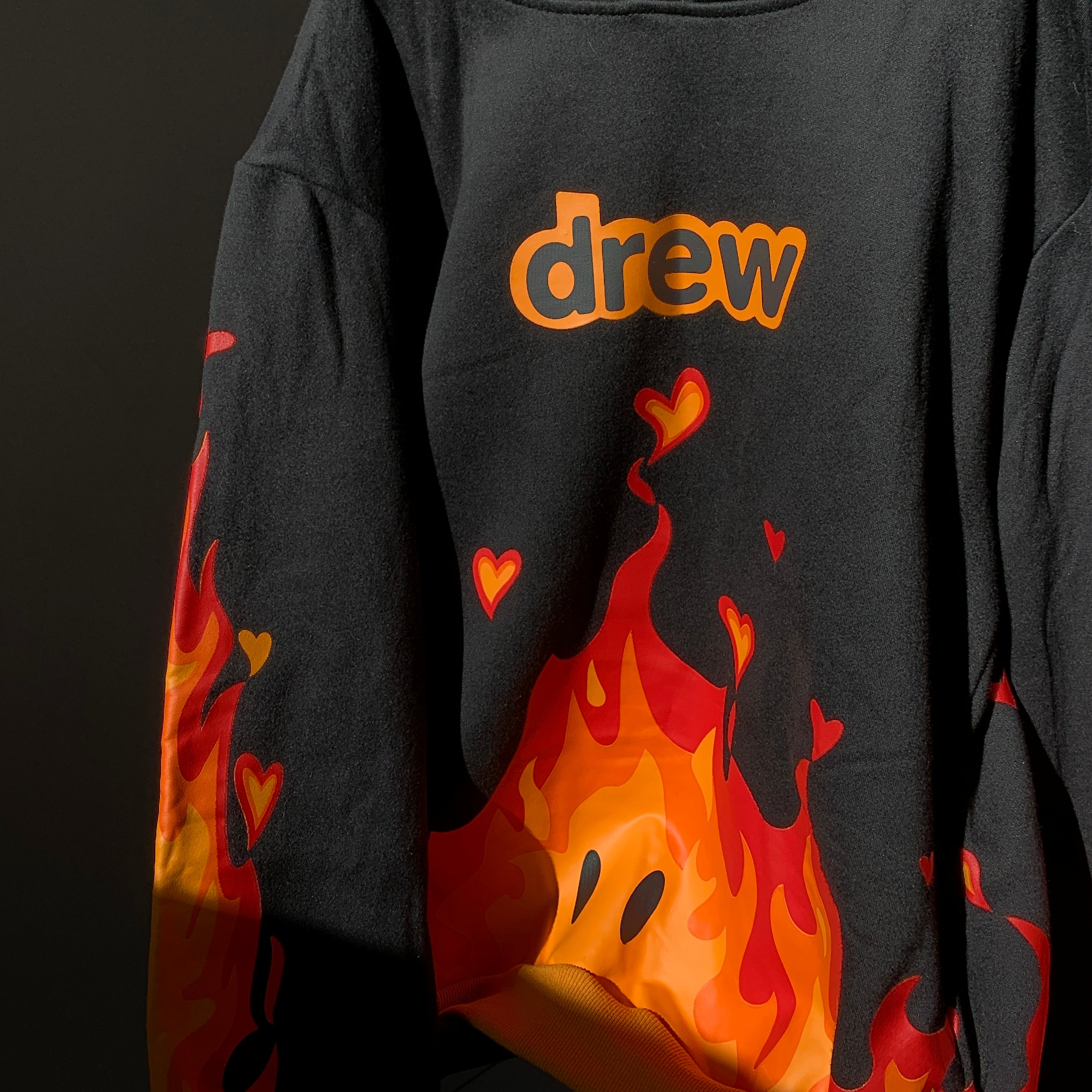 Moletom Drew House "Heart in Flame" Black - PRONTA ENTREGA