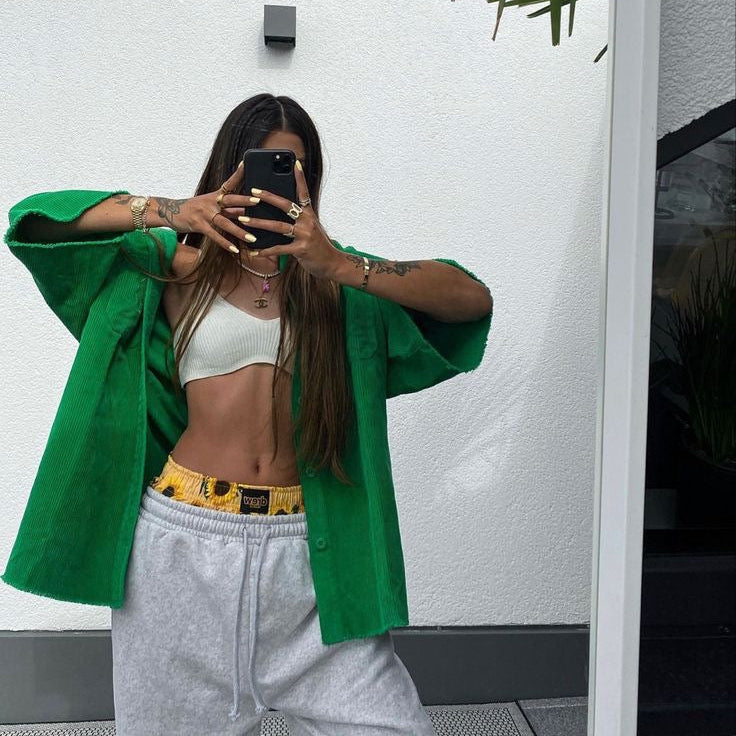 Camisa Drew House Corduroy ss Shirt "Verde"