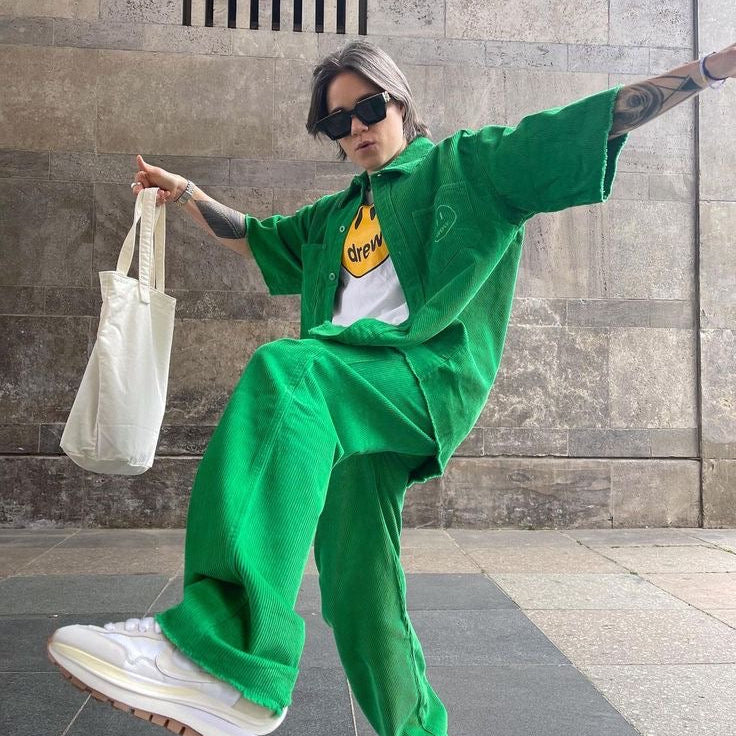 Camisa Drew House Corduroy ss Shirt "Verde"