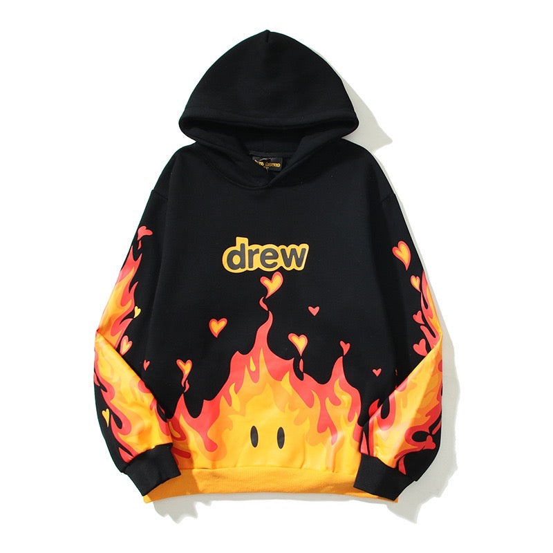Moletom Drew House "Heart in Flame" Black - PRONTA ENTREGA