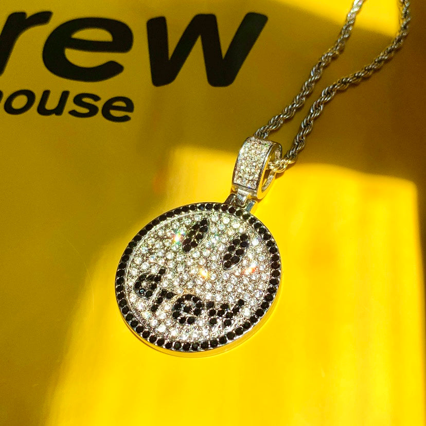 Cordão Diamante Cravejado Prata "Smile Mascot" Drew House