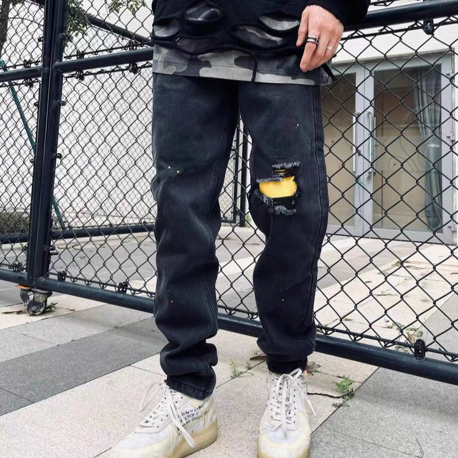 Calça Drew House Jeans Escuro Rasgada