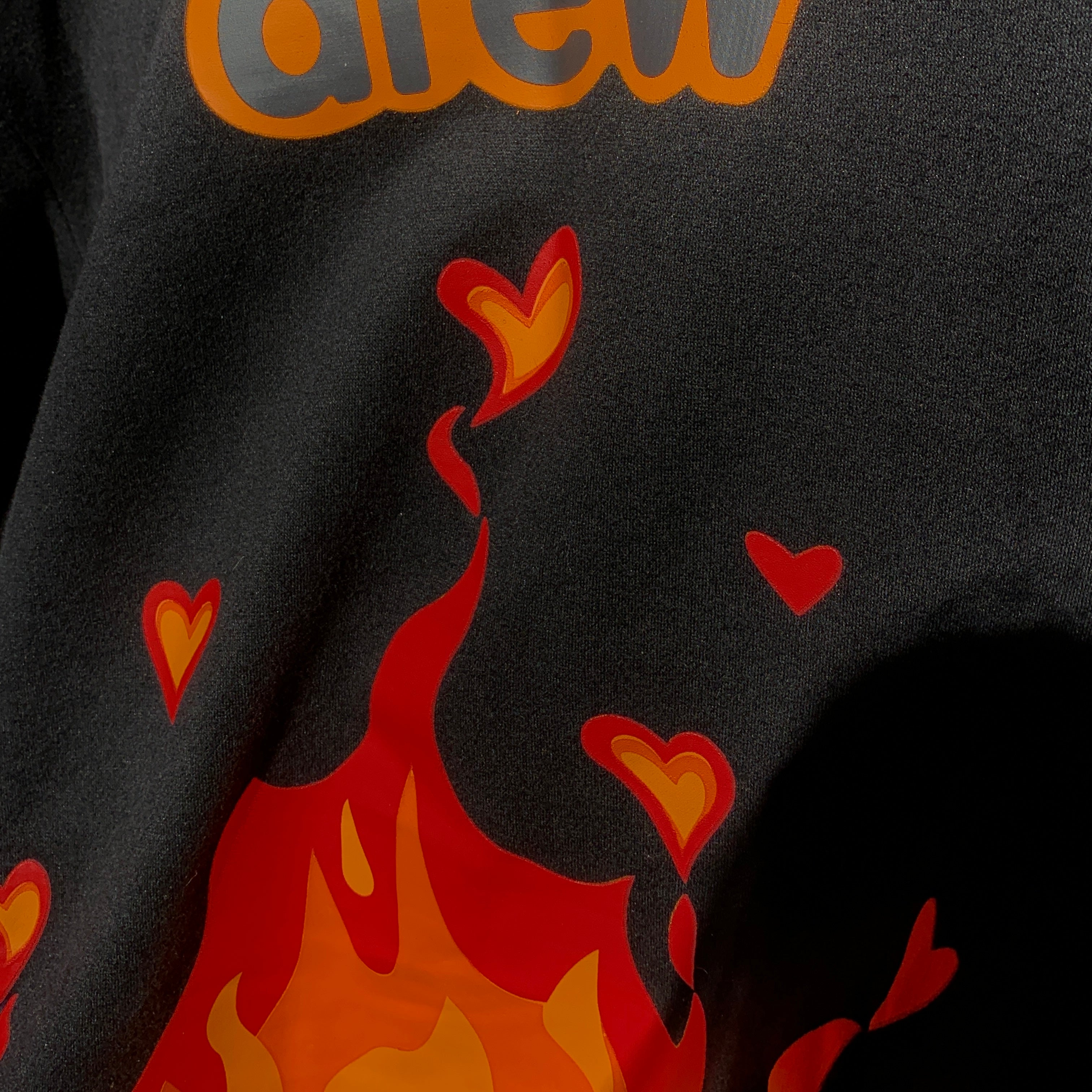 Moletom Drew House "Heart in Flame" Black - PRONTA ENTREGA