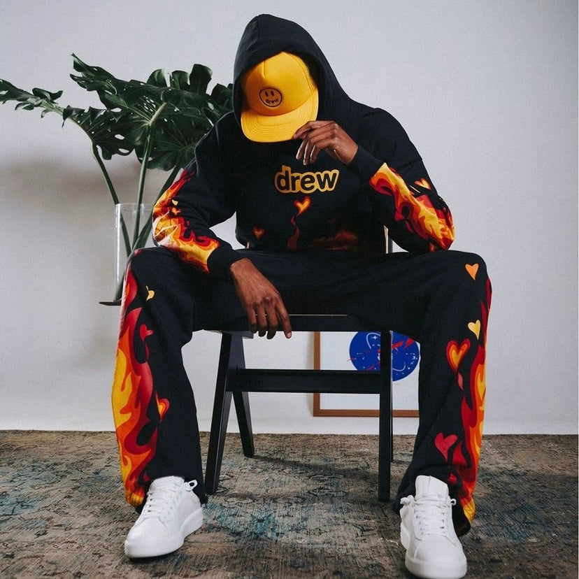 Moletom Drew House "Heart in Flame" Black - PRONTA ENTREGA