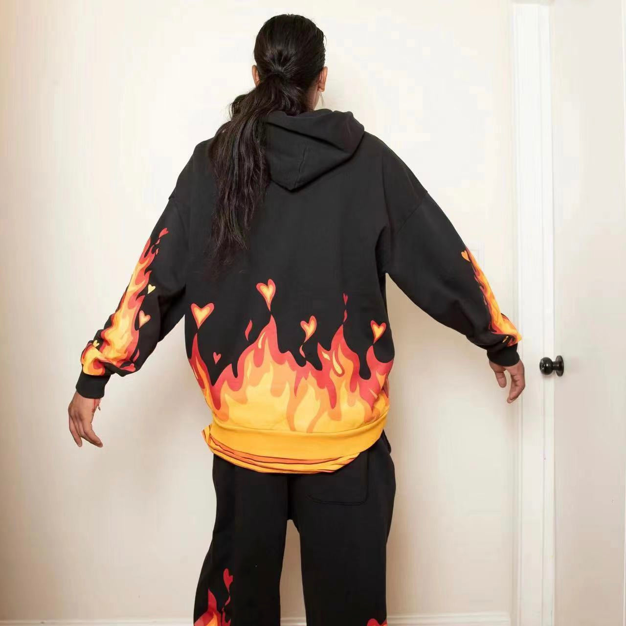 Moletom Drew House "Heart in Flame" Black - PRONTA ENTREGA
