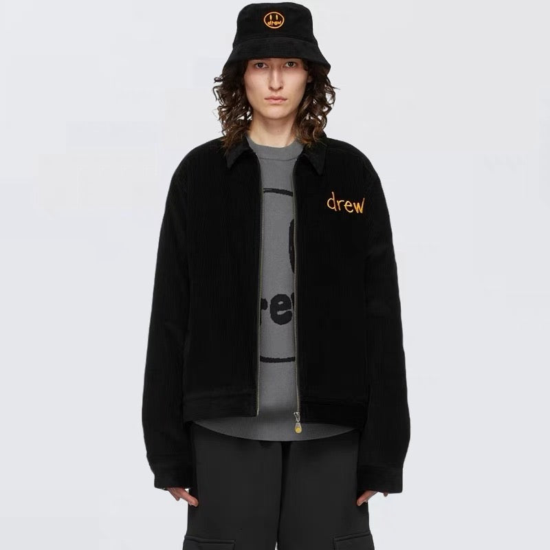 Jaqueta Canelada de Camurça "Preta" Drew House