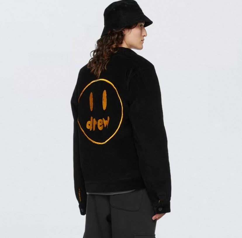 Jaqueta Canelada de Camurça "Preta" Drew House