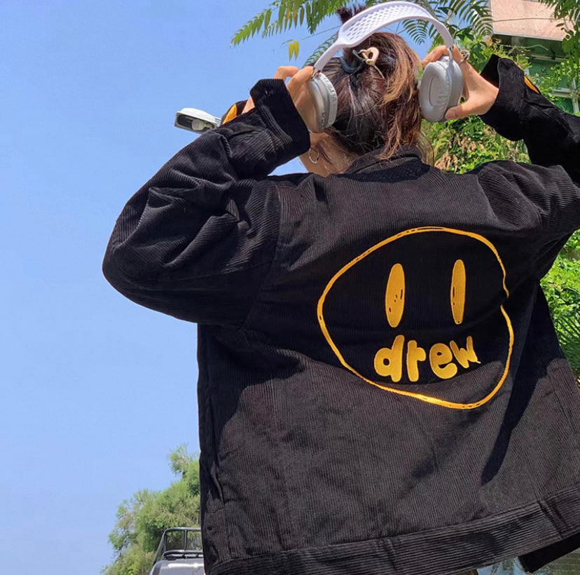 Jaqueta Canelada de Camurça "Preta" Drew House