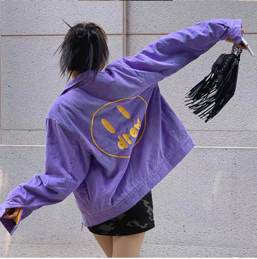 Jaqueta Canelada de Camurça "Lilás" Drew House