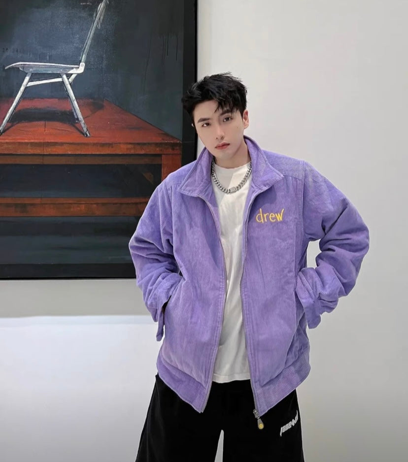 Jaqueta Canelada de Camurça "Lilás" Drew House