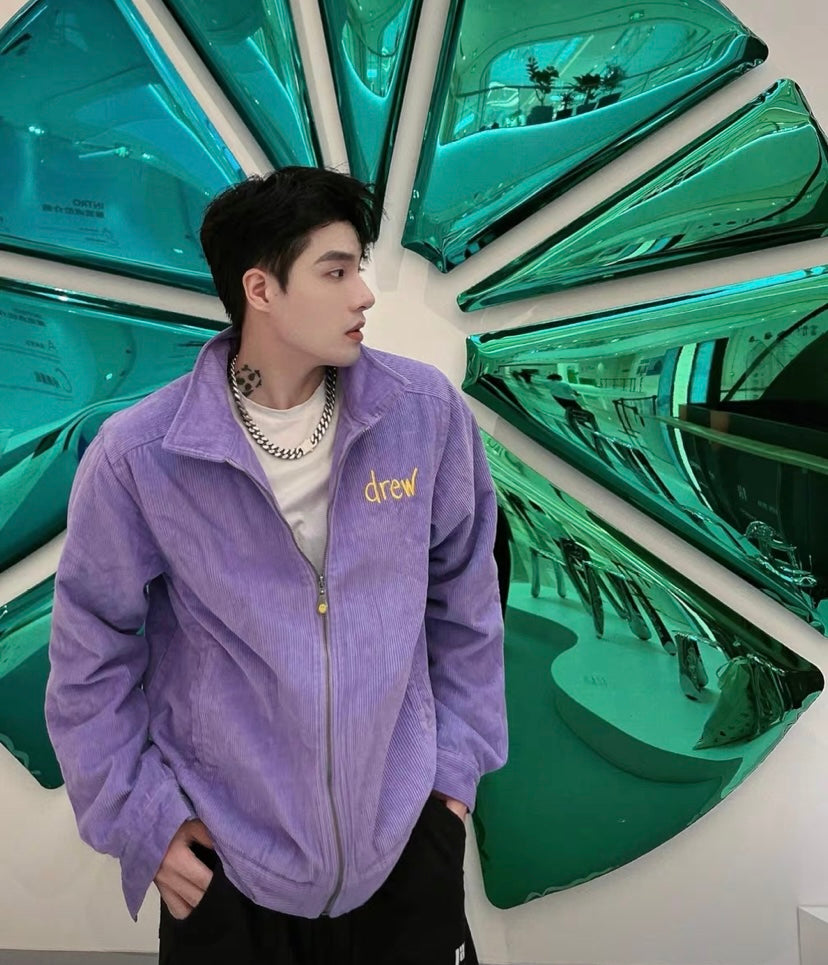 Jaqueta Canelada de Camurça "Lilás" Drew House