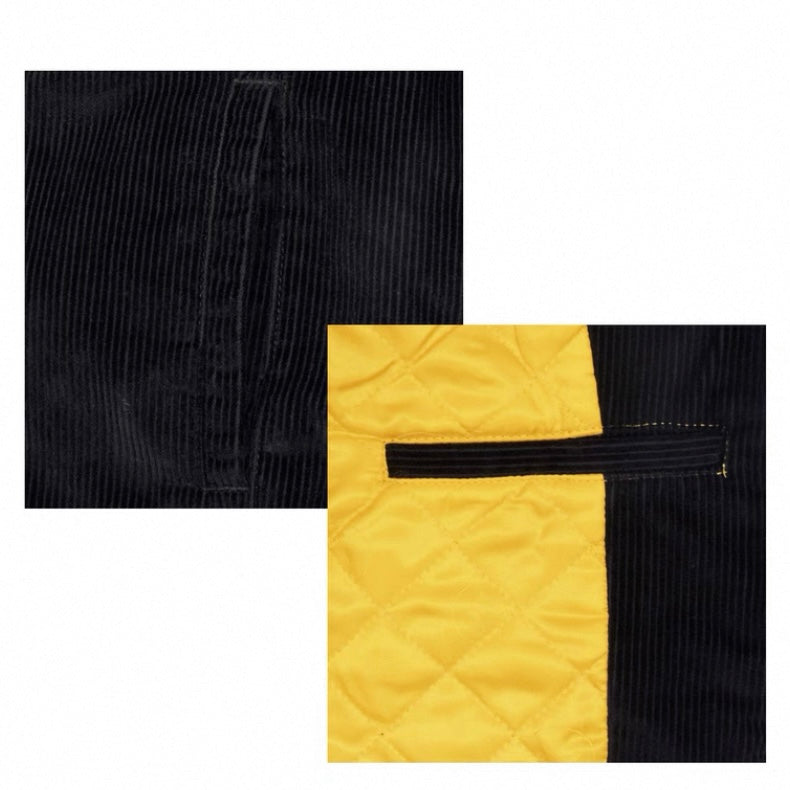 Jaqueta Canelada de Camurça "Preta" Drew House