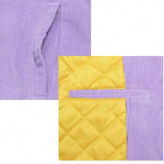 Jaqueta Canelada de Camurça "Lilás" Drew House