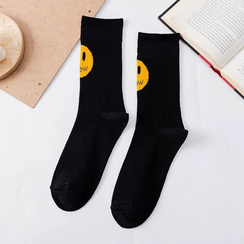 Meia Smile Drew House "Preta" - PRONTA ENTREGA