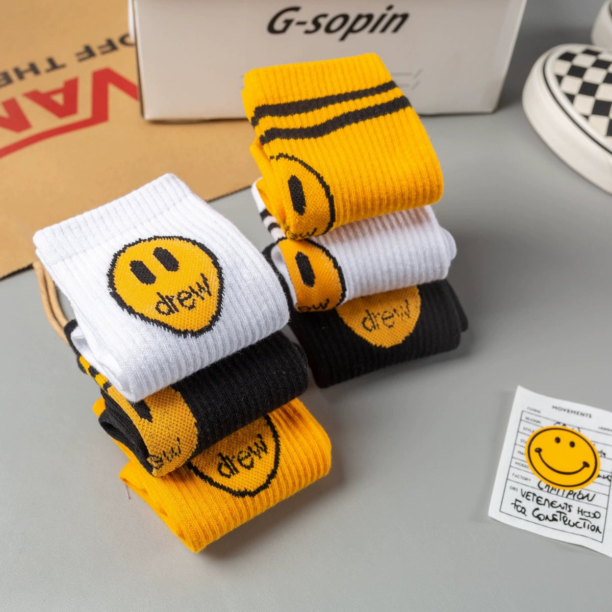 Meia Listrada Drew House Smile Mascot