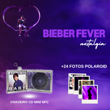 ESCOLHA SEU ÁLBUM "KIT FÃ EXCLUSIVO": MINI CD ÁLBUM NFC + 24 POLAROIDS JUSTIN BIEBER