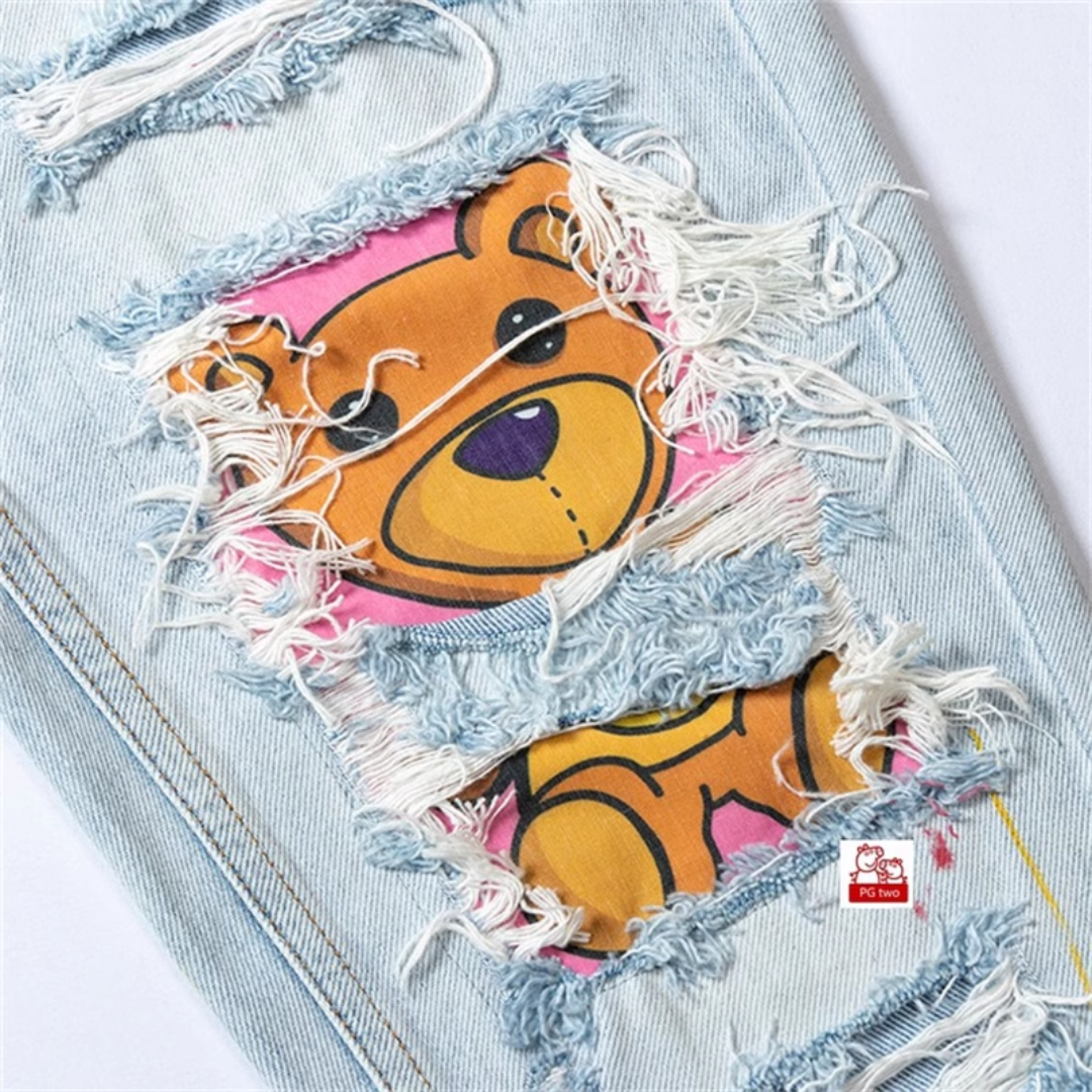 Calça Rasgada Drew House "Mascot Bear"