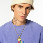 Cordão Diamante Cravejado Prata "Smile Mascot" Drew House