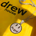 Cordão Diamante Cravejado Prata "Smile Mascot" Drew House